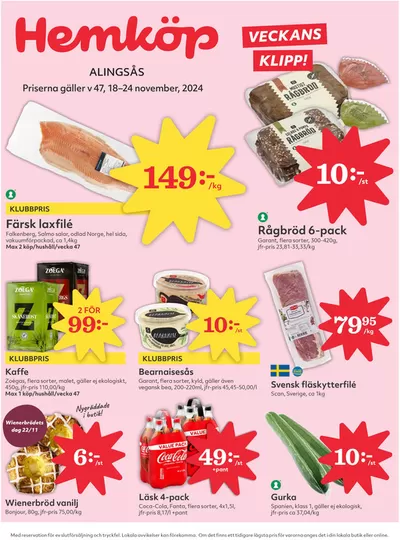 Hemköp-katalog i Alingsås | Spara nu med våra deals | 2024-11-18 - 2024-11-24