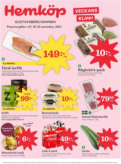 Hemköp-katalog i Gustavsberg (Stockholm) | Exklusiva deals för våra kunder | 2024-11-18 - 2024-11-24