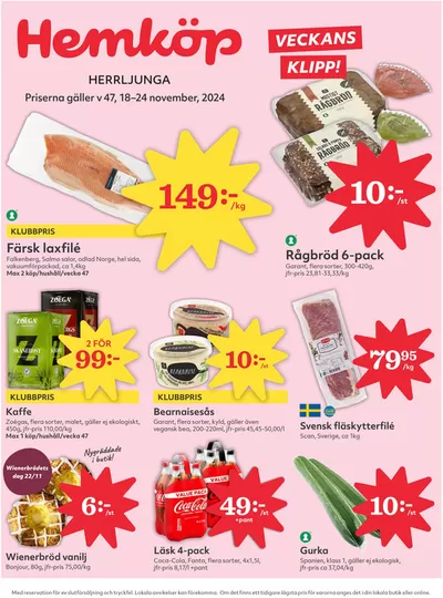 Hemköp-katalog i Vårgårda | Top-deals och rabatter | 2024-11-18 - 2024-11-24