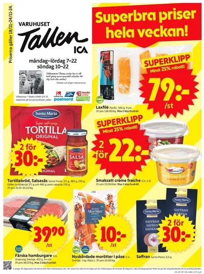 ICA Supermarket-katalog i Vilhelmina | Aktuella fynd och erbjudanden | 2024-11-18 - 2024-11-24