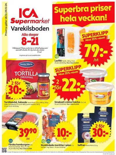 ICA Supermarket-katalog i Stenungsund | Top-deals och rabatter | 2024-11-18 - 2024-11-24