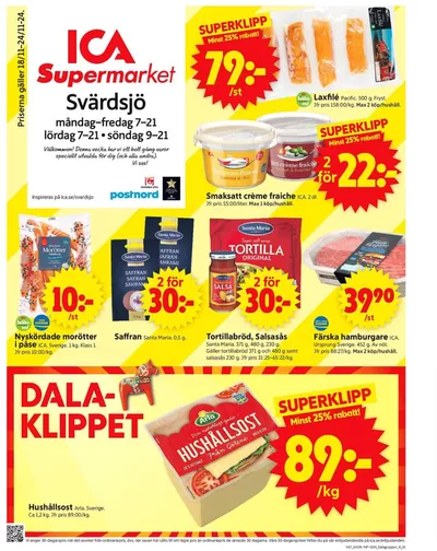 ICA Supermarket-katalog i Falun | Fantastiskt erbjudande för alla kunder | 2024-11-18 - 2024-11-24