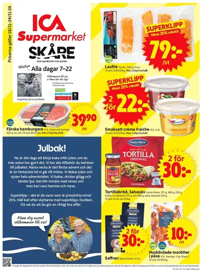 ICA Supermarket-katalog i Forshaga | Fantastiskt erbjudande för alla kunder | 2024-11-18 - 2024-11-24