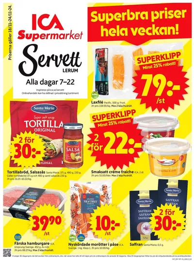 ICA Supermarket-katalog i Älvängen | Top-deals och rabatter | 2024-11-18 - 2024-11-24