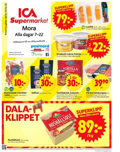 ICA Supermarket-katalog i Mora (Dalarna) | Aktuella deals och erbjudanden | 2024-11-18 - 2024-11-24