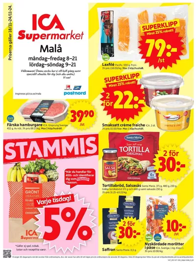 ICA Supermarket-katalog i Malå | Aktuella specialerbjudanden | 2024-11-18 - 2024-11-24