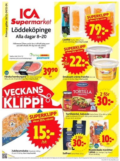 ICA Supermarket-katalog i Löddeköpinge | Attraktiva specialerbjudanden för alla | 2024-11-18 - 2024-11-24