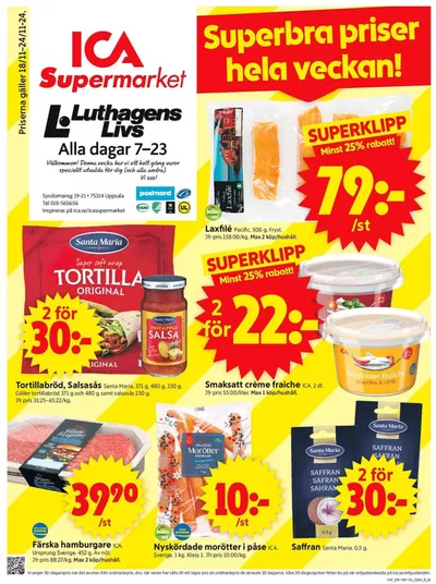 ICA Supermarket-katalog i Uppsala | Våra bästa fynd | 2024-11-18 - 2024-11-24