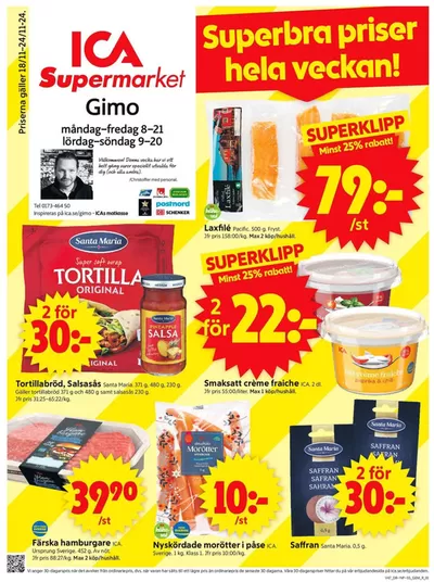 ICA Supermarket-katalog i Östhammar | Aktuella specialerbjudanden | 2024-11-18 - 2024-11-24