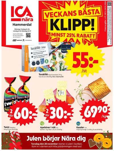 ICA Nära-katalog i Hammerdal | Spara nu med våra deals | 2024-11-18 - 2024-11-24