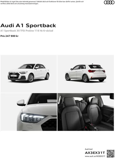 Erbjudanden av Bilar och Motor i Stockholm | Audi A1 Sportback de Audi | 2024-11-21 - 2025-11-21