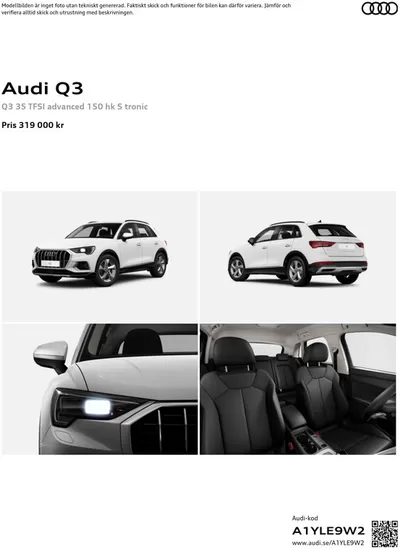 Erbjudanden av Bilar och Motor i Stockholm | Audi Q3 de Audi | 2024-11-21 - 2025-11-21