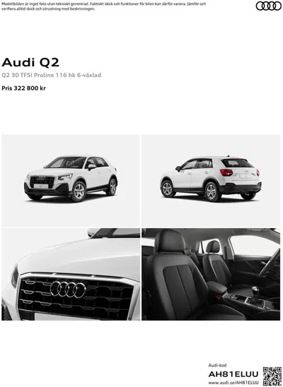 Erbjudanden av Bilar och Motor i Stockholm | Audi Q2 de Audi | 2024-11-21 - 2025-11-21