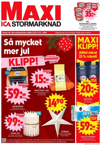 ICA Maxi-katalog i Sundbyholm | Aktuella fynd och erbjudanden | 2024-11-24 - 2024-12-08