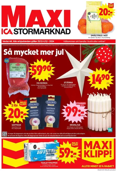 ICA Maxi-katalog i Fiskarhagen | Aktuella deals och erbjudanden | 2024-11-24 - 2024-12-08