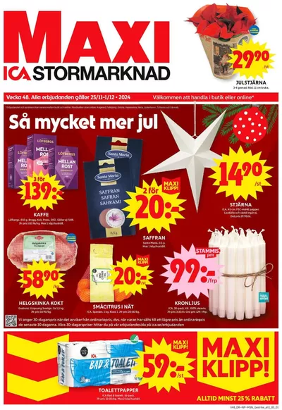 ICA Maxi-katalog i Råbacka och Tjärnäs | Top-erbjudanden för alla fyndjägare | 2024-11-25 - 2024-12-01