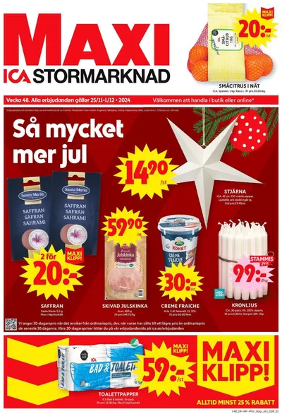 ICA Maxi-katalog i Skårby station | Spara nu med våra deals | 2024-11-25 - 2024-12-01