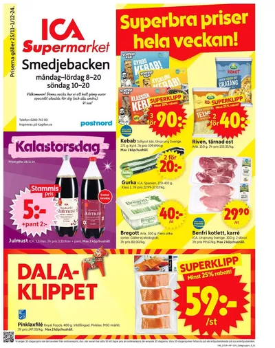 ICA Supermarket-katalog i Sörbo västra | Attraktiva specialerbjudanden för alla | 2024-11-25 - 2024-12-01