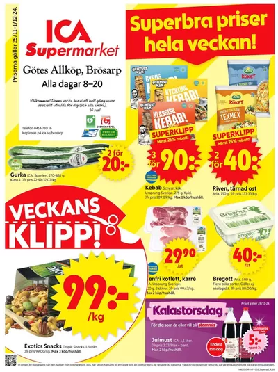 ICA Supermarket-katalog i Eljaröd | Top-deals och rabatter | 2024-11-25 - 2024-12-01