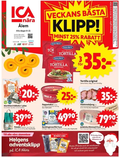 ICA Nära-katalog i Bäckebo | Spara nu med våra deals | 2024-11-25 - 2024-12-01