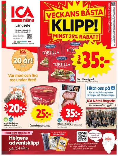 ICA Nära-katalog i Västerrå och Österrå | Exklusiva deals för våra kunder | 2024-11-25 - 2024-12-01