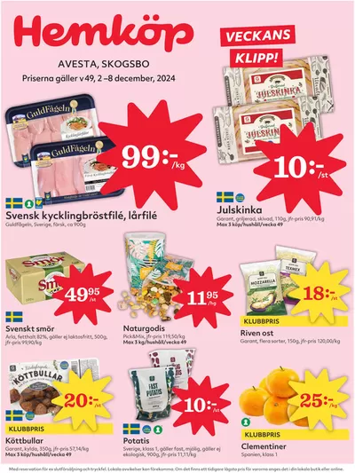 Hemköp-katalog i Sundbyberg | Top-deals för alla kunder | 2024-12-02 - 2024-12-08