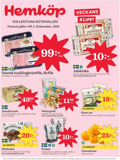 Hemköp-katalog i Järfälla | Spara nu med våra deals | 2024-12-02 - 2024-12-08