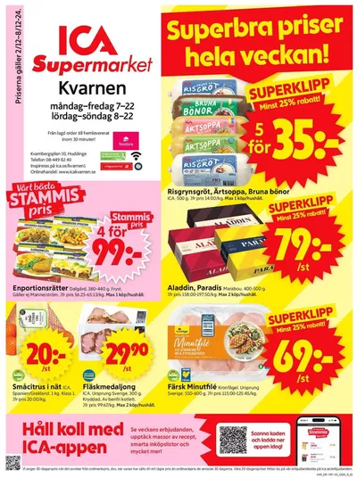 ICA Supermarket-katalog i Huddinge | Top-deals för alla kunder | 2024-12-02 - 2024-12-08