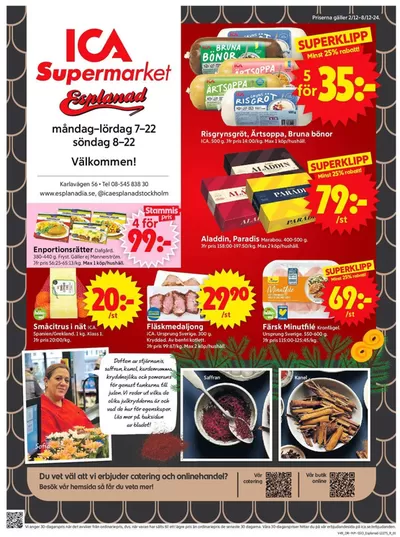 ICA Supermarket-katalog i Stockholm | Top-erbjudanden för alla fyndjägare | 2024-12-02 - 2024-12-08