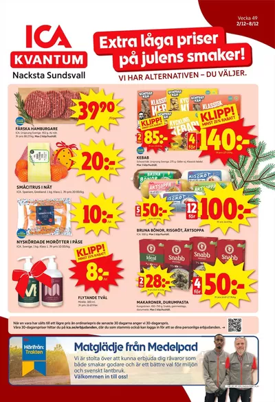 ICA Kvantum-katalog i Sundsvall | Fantastiska rabatter på utvalda produkter | 2024-12-02 - 2024-12-08