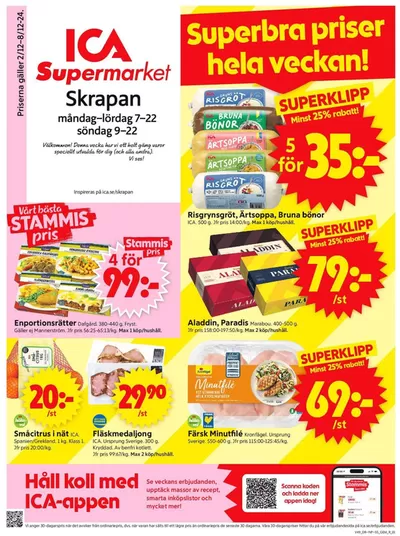 ICA Supermarket-katalog i Västerås | Top-erbjudanden för sparrävar | 2024-12-02 - 2024-12-08