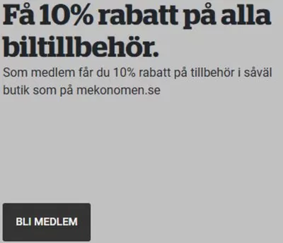 Erbjudanden av Bilar och Motor i Ängelholm | Få 10% rabatt på alla biltillbehör! de Mekonomen | 2024-12-03 - 2024-12-18