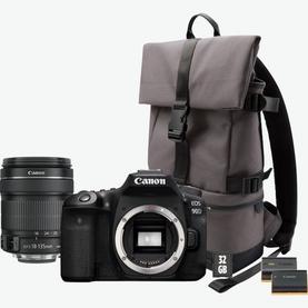 Canon EOS 90D Camera + EF-S 18-135mm IS USM Lens + Backpack + SD card + Spare Battery för 21310 kr på Canon