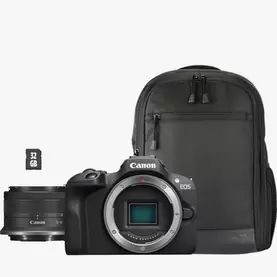 Canon EOS R100 Mirrorless Camera + RF-S 18-45mm F4.5-6.3 IS STM Lens + Backpack + SD ... för 9099 kr på Canon