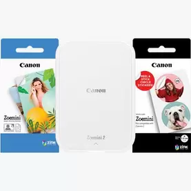 Canon Zoemini 2 Portable Colour Photo Printer, White + 5 x 7.6 cm ZINK™ Photo P... för 1599 kr på Canon