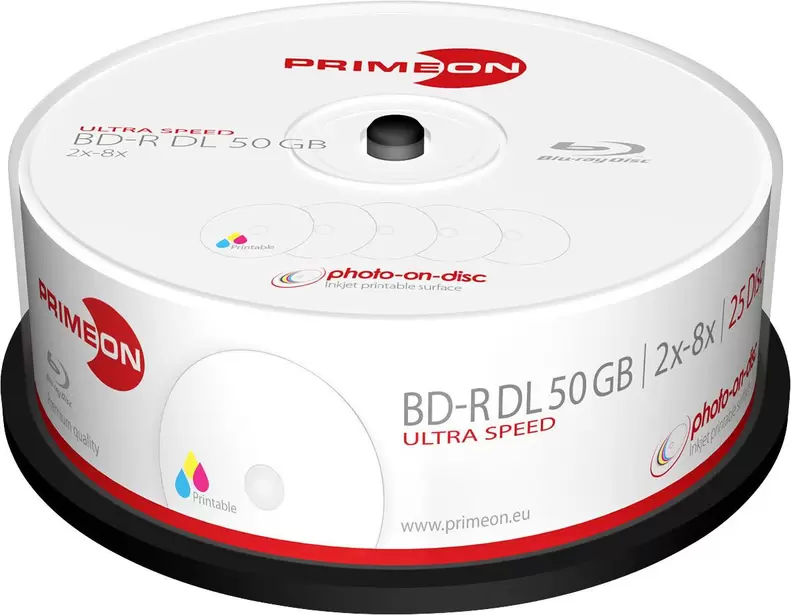 Primeon 2761319 Blu-ray BD-R DL 50 GB 25 st Spindel Skrivbar för 650 kr på Conrad