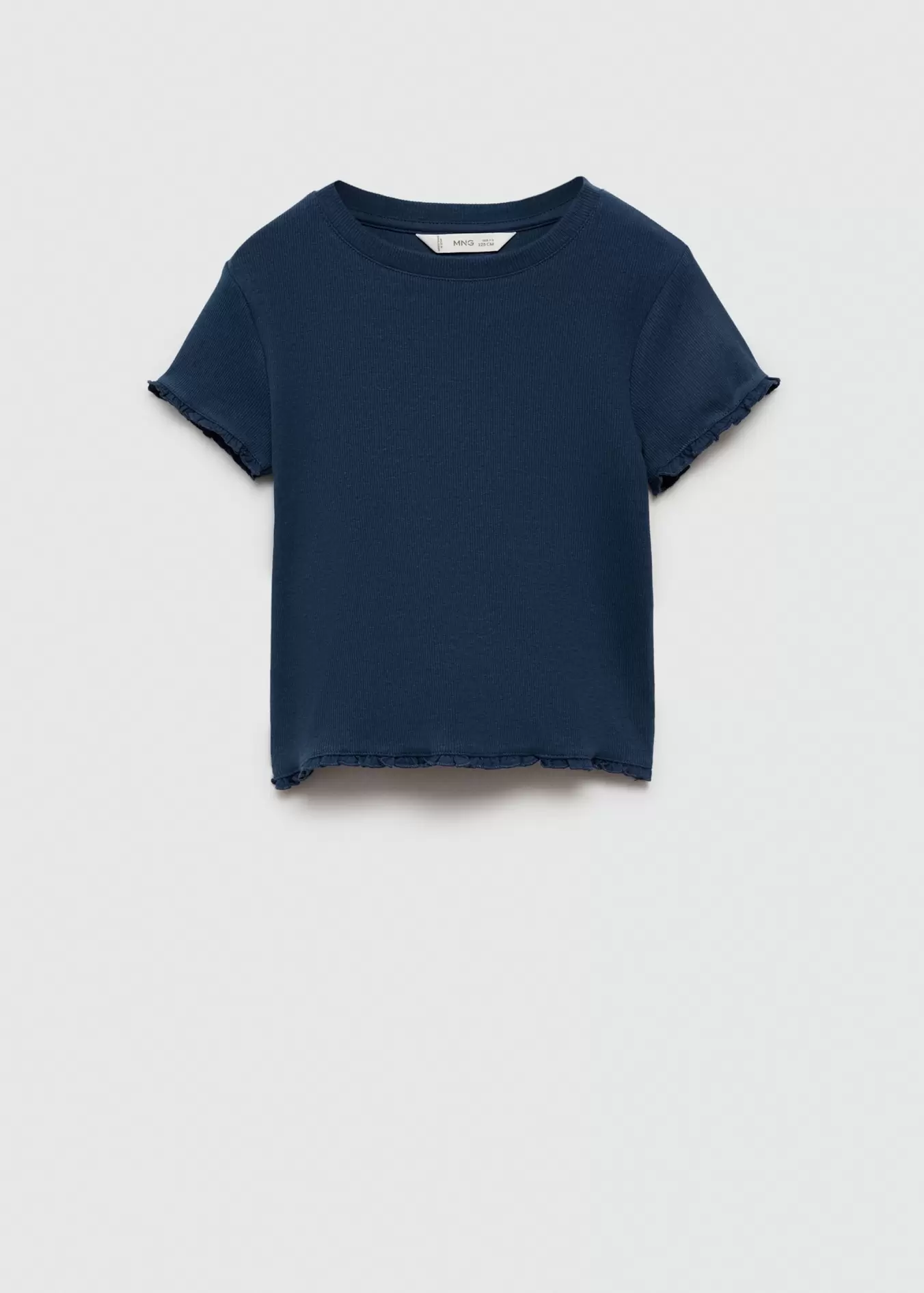 Ribbstickad kortärmad t-shirt för 79 kr på Mango