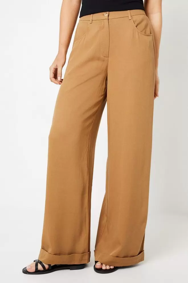 Top Stitch High Waisted Wide Leg Trouser för 25 kr på Oasis