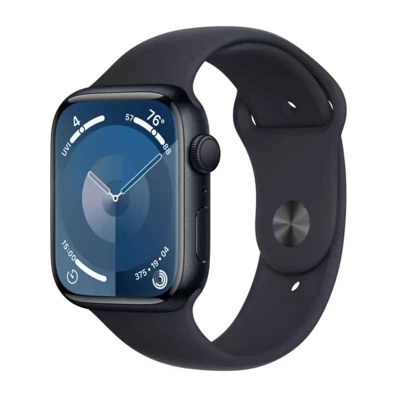 Apple Watch Series 9 GPS 45 mm, Midnatt aluminiumboett med, Midnatt sportband - M/L för 4990 kr på Power