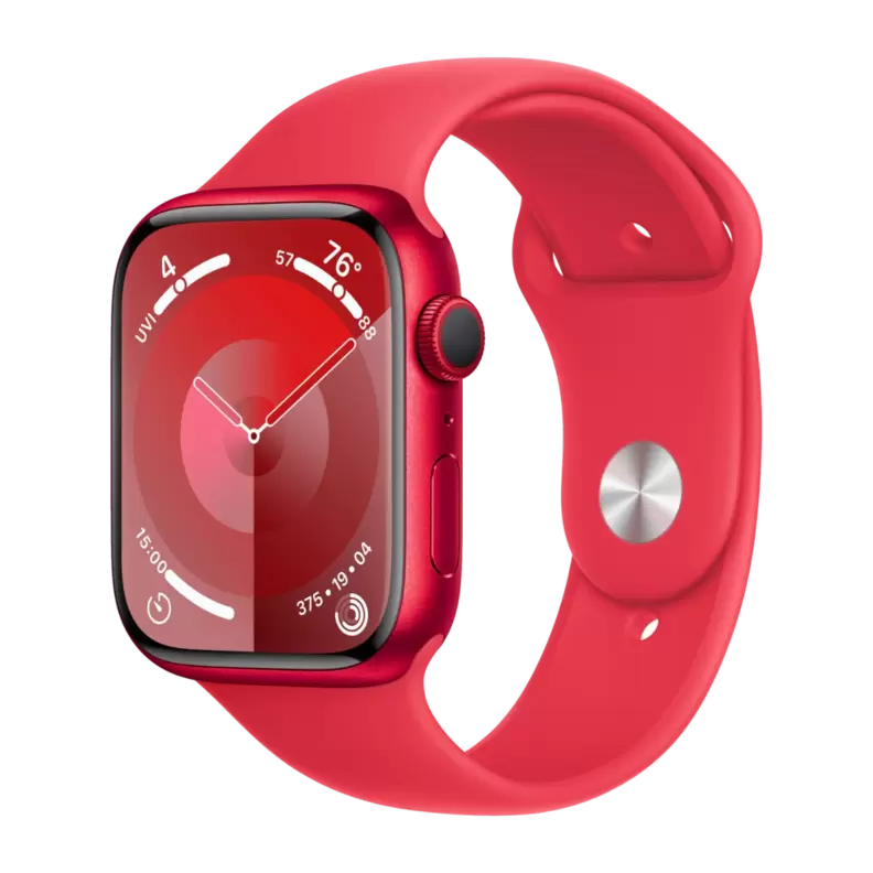 Apple Watch Series 9 GPS 45 mm, (PRODUCT)RED aluminiumboett med, (PRODUCT)RED sportband - S/M för 4990 kr på Power