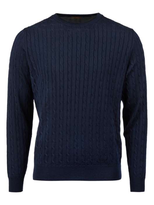 Blue Cable Knit Merino Wool Sweater för 1999 kr på Stenströms