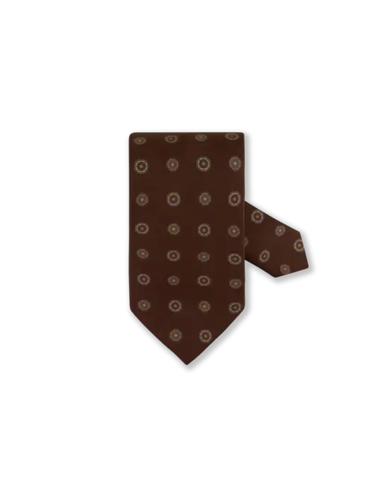 Dark brown Patterned Silk Tie för 999 kr på Stenströms