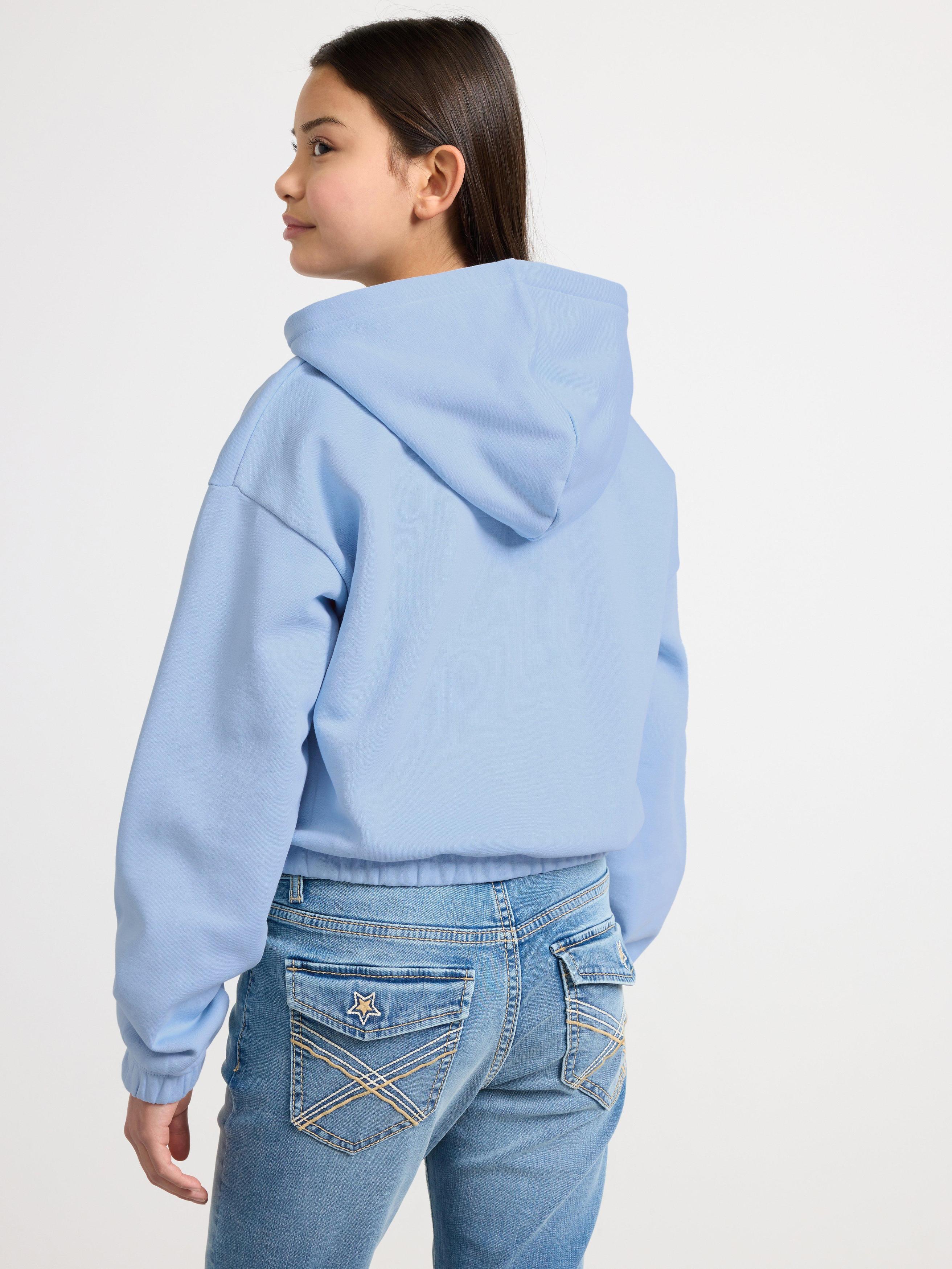 Croppad hoodie med dragkedja för 209,5 kr på Lindex