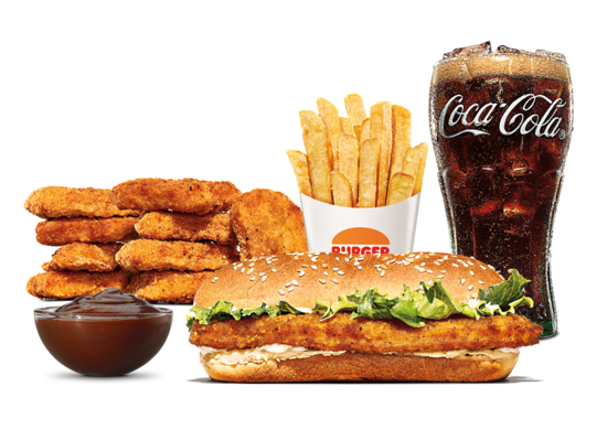 Chicken Royale Meal + 9 Nuggets + Dip för 109 kr på Burger King