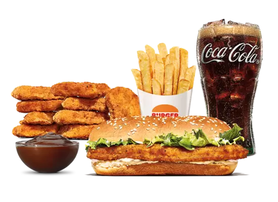 Chicken Royale Meal + 9 Nuggets + Dip för 119 kr på Burger King