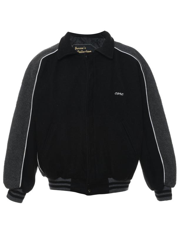 DYC Black & Grey Zip-Front Jacket - XL för 277 kr på Beyond Retro