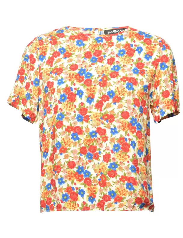 Floral Printed Top - L för 150 kr på Beyond Retro