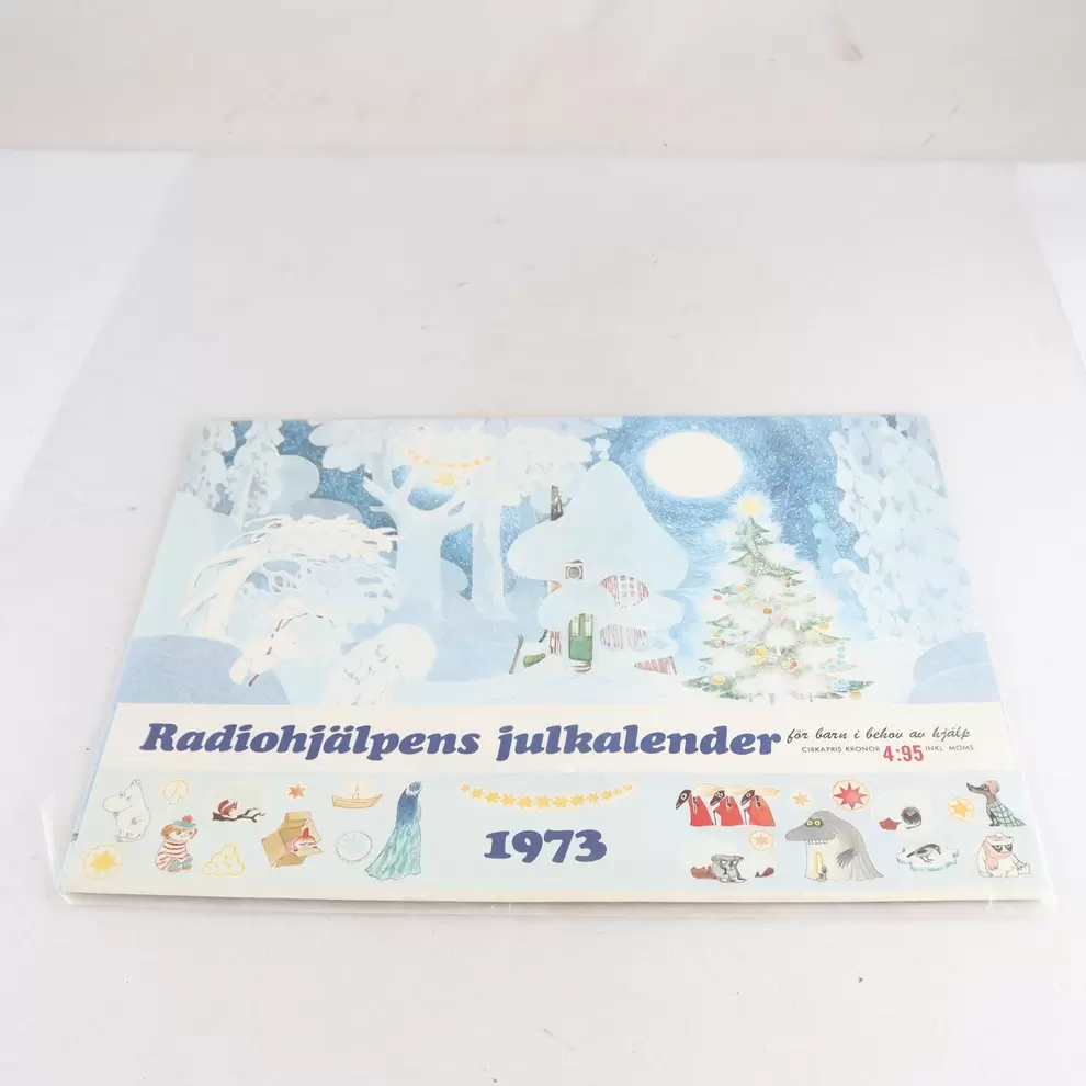 Radiohjälpens julkalender 1973, Mumin & Tjong i baljan. Samfraktas ej. för 490 kr på Myrorna