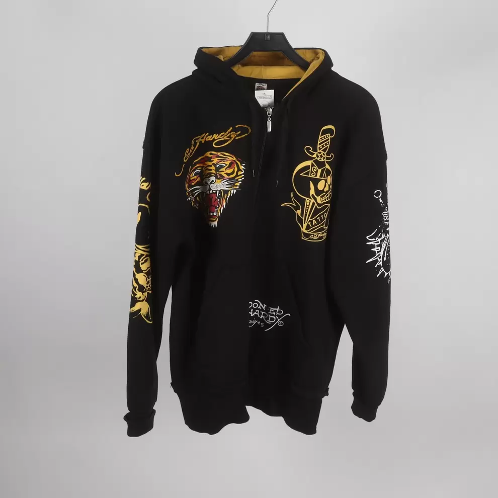 Hoodie, Ed Hardy, svart, stl. XL för 85 kr på Myrorna