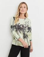3/4-sleeve top with fabric panelling and lettering för 55,99 kr på Gerry Weber